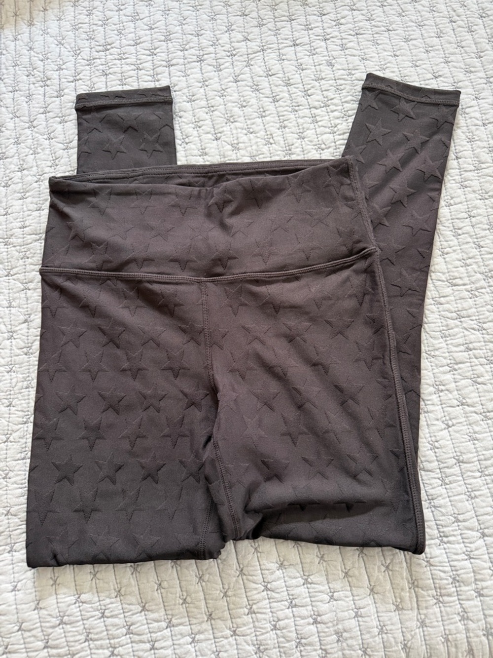 Women’s Star-Textured Black Leggings NEW NEVER WORN